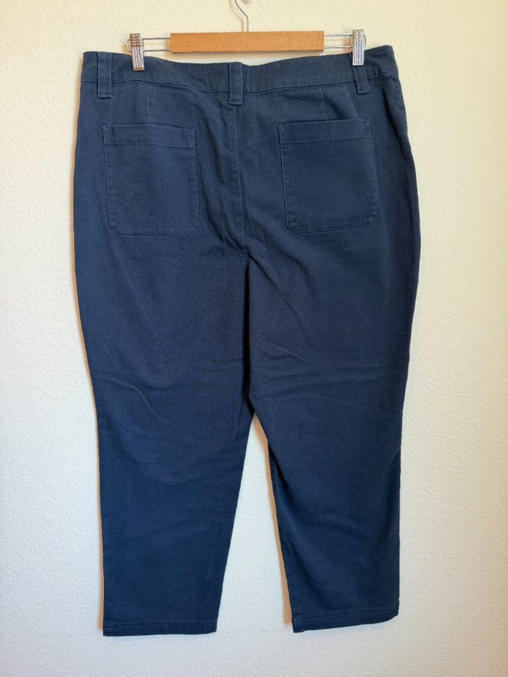 LOFT Outlet High Rise Tapered Leg Pants 16 NWT Navy Cotton Stretch Ankle Casual - Picture 5 of 9